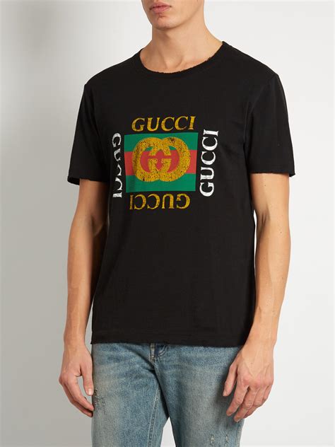 gucci print tee black|gucci tee shirt for men.